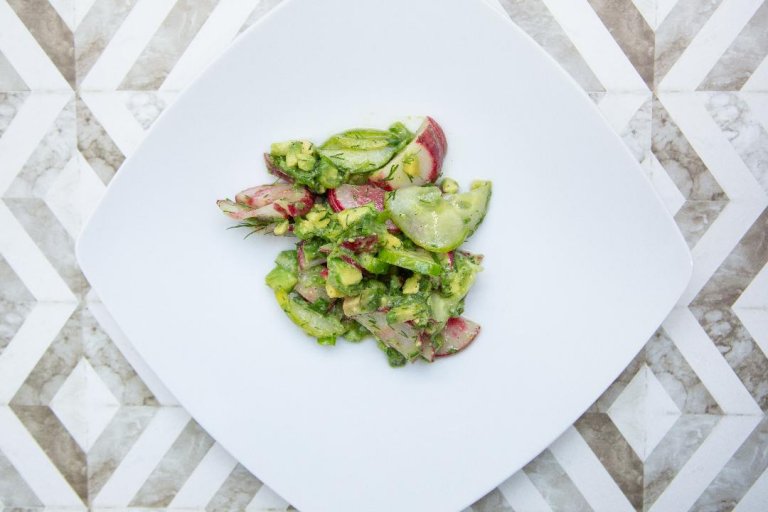 radieschensalat gurke avocado vegan rohkost